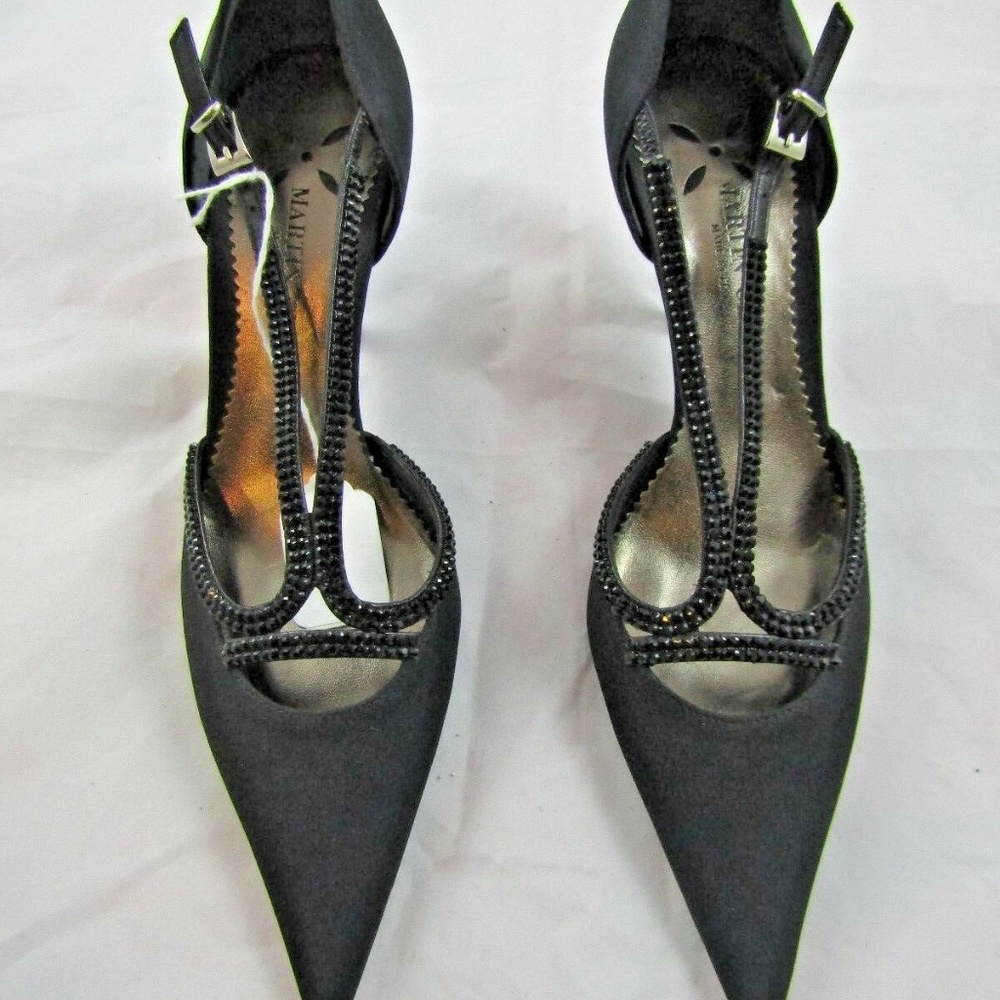 MARTIN CLAY Rhinestones Pointy Toe Pumps - Picture 2 of 7
